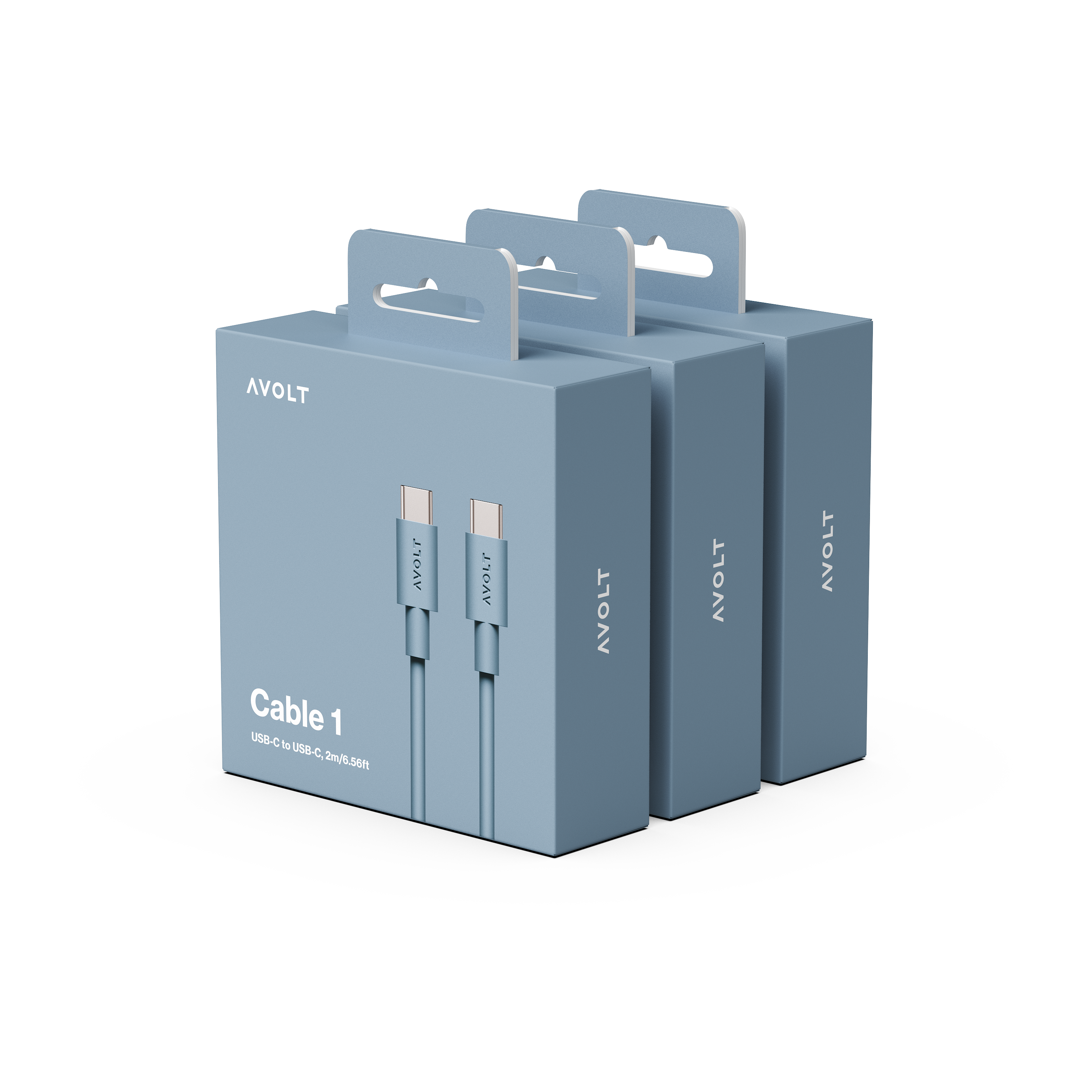 Cable 1 USB-C to USB-C Charging Cable 3-Pack – Shark Blue – AVOLT