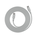 AVOLT Cable 1 USB‑C‑zu‑USB‑C hellgrau, aufgewickelt auf weißem Hintergrund, mit sichtbarem AVOLT‑Logo an jedem Stecker.