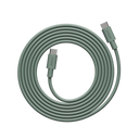 AVOLT Cable 1 USB-C vers USB-C chargeur en vert, joliment enroulé sur fond blanc.
