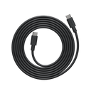 AVOLT Cable 1 USB‑C‑auf‑USB‑C-Kabel, schwarz, aufgerollt auf schwarzem Hintergrund, AVOLT‑Logo an den Steckern.