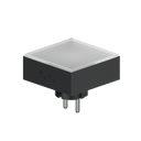 AVOLT Lamp 1 kvadratisk plug-in-lampa med frostad diffusor, matt svart kropp och EU tvåpolig kontakt