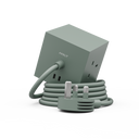 Avolt Square 1 - green power hub with UK sockets and dual USB-C ports, on white background.
