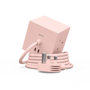 AVOLT Square 1 — 粉色多插座排插，含英規插座、雙 USB‑C 充電器與捲線電源線