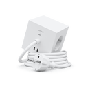 AVOLT Square 1 USB-C power strip in bright white, featuring a cuboid design with neatly coiled cable and plug.