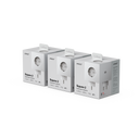 Trois packs de 3 AVOLT Square 2 Multiprises en Gotland Gray, chaque pack avec 3 prises et 2 ports USB-C.